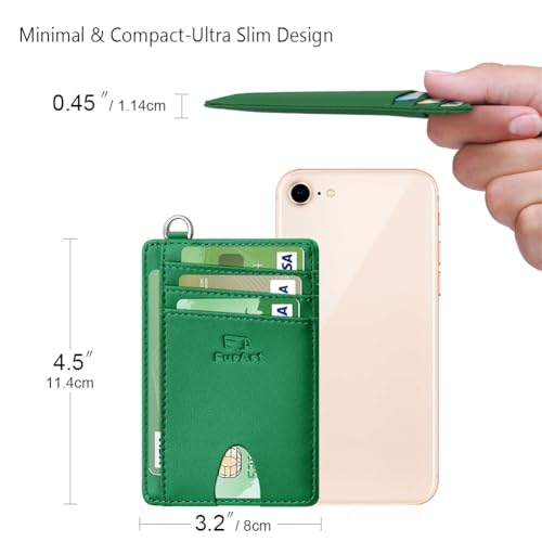 Slim Minimalist Wallet RFID Credit Card Holder for Men (small / Forest Green)