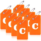 8 Pack Initial Luggage Tags for Suitcases Airplane Travel Essentials (Orange / Letter C)