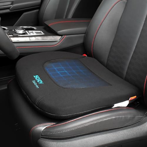 iGelComfort Gel Car Seat Cushion for Long Time Sitting Portable Bleacher Stadium Seat Cushion with Strap Memory Foam Cushion for Office (Black With Green Logo)