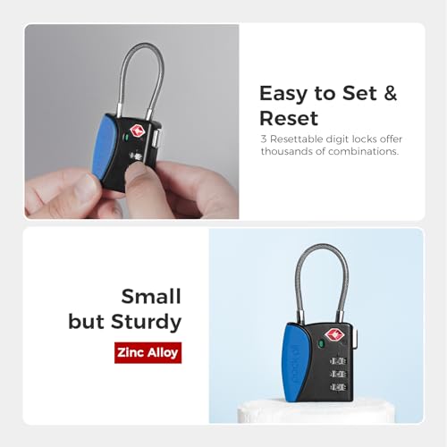 TSA Approved Travel Luggage Locks (Navy / 1 Pack)