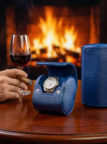 Single Watch Travel Case (Dark Blue / 1 Watch Case)