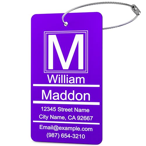 Luggage Tags for Suitcase (Purple / Vertical (2x3.5"))