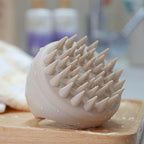 Hair Scalp Massager Shampoo Brush Hair Scrubber Washing Brush Silicone Scalp Exfoliator for Dandruff Removal (Beige / 1 Count(Pack of 1))