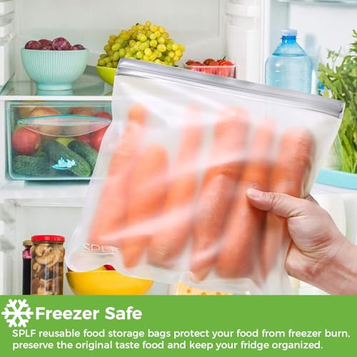 9 Pack Reusable Gallon Freezer Bags Dishwasher Safe (9 Pack-9 Gallon / Gray)