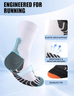 Crew Compression Running Socks (9-13 / F-white-3pairs)