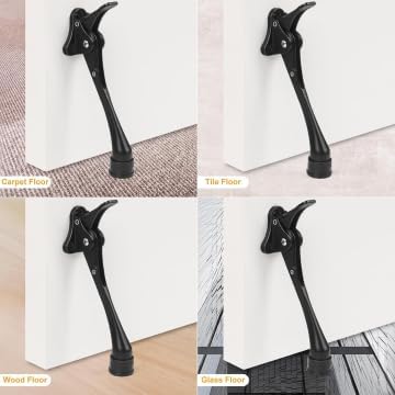 2 Pack 6 Inch Black Kick Down Door Stoppers - Image 5