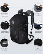 Hiking Backpack 22L Small Hiking Hydration Gear Lightweight Camping Backpack Travel Daypack for Women Men Outdoor Bag for Biking Climbing (Black / 22L)