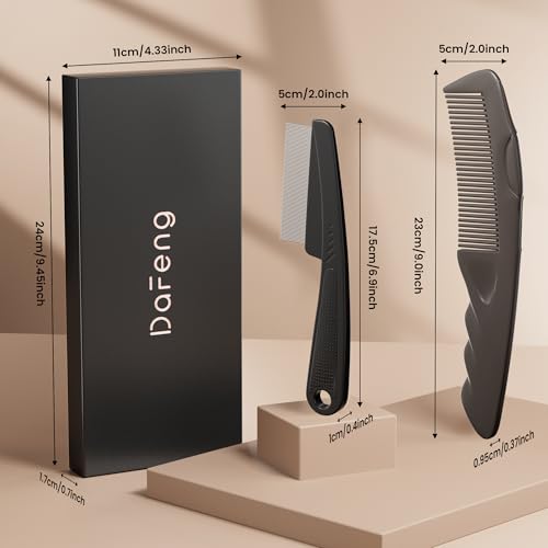 Dandruff Comb Remover Scalp Detox Comb for Build Up Self Cleaning Hair Comb (2PC Brown)