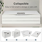 Large 17" 36 Quart Collapsible Stackable Storage Bins with Lids (White / Large -5 Pack)