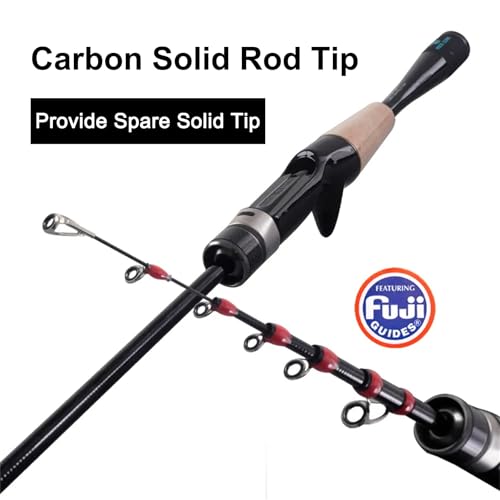 PURELURE Telescopic Fishing Rod Ultralight (Cast: 5'1'' - Ultralight - Moderate Fast - Solid Tip)