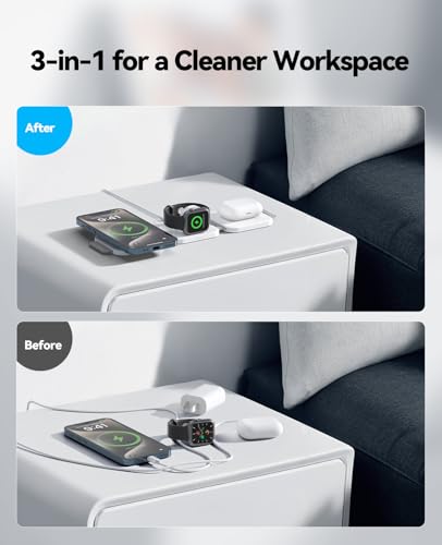 2 Pack 3 in 1 Charging Station for Apple (15W White 2Pack)