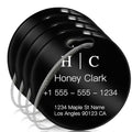 Stainless Luggage Tags for Suitcases 4 Pack (Steel Black Circle)