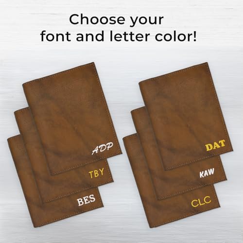 Deluxe Personalized Monogrammed Antique Saddle RFID Leather Passport Wallet (Antique Saddle / Deluxe)