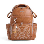 Boss Plus Large Diaper Bag Backpack with 19 Pockets (Saddle)