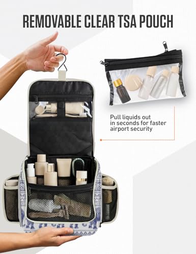Hanging Travel Toiletry Bag (Blue Elephant)