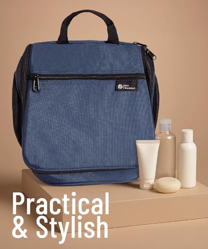 D&D Wanderlust Hanging Travel Toiletry Bag for Women & Men (1 Pack Oxford Blue Large)