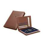 Travel Wallet & Family Leather Passport Holder Cover RFID Blocking Travel Wallet (Coffee)