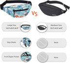 Large Fanny Pack Belt Bag with Adjustable Straps Waist Pack for Men Women (Flamingo Green / Large)