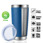 20oz Stainless Steel Tumbler Bulk with Lid (1 Count (Pack of 1) / Dark Blue)