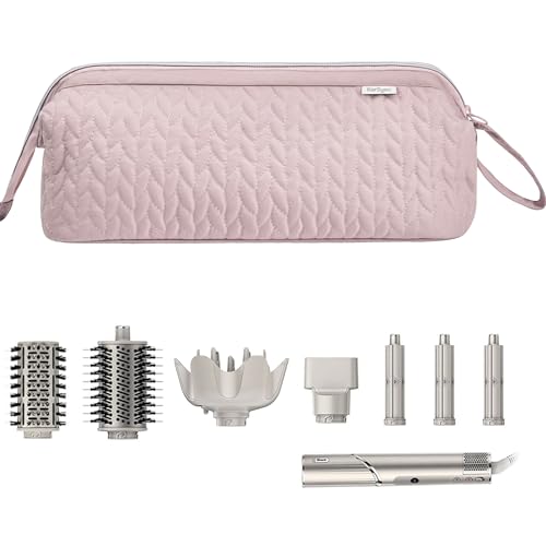Shark Flex Style Case for Dyson Airwrap Hair Dryer Brush Revlon Hair Tools Travel Bag Carrying Case Flat Curling Iron Organizer (Pink)