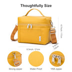 NOL Insulated Lunch Bags for Women Cooler Bag Lightweight Nylon Waterproof Lunch Box for Work Small Earth (Earth-yellow / Small (4 Liters))