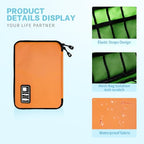 Portable Electronic Organizer Case (C-Orange-Green / Single Layer)