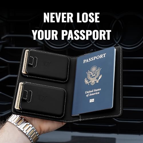 Passport Wallet with Holder for AirTag (Onyx)