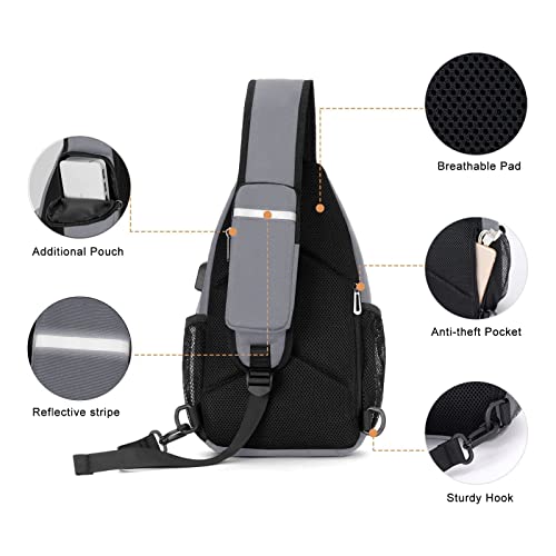 Sling Backpack Bag (Grey)