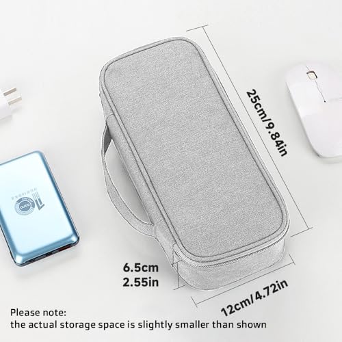 Tech Organizer Pouch with Handle (Grey / Single Layer)
