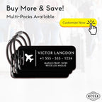 Personalized Luggage Tags for Suitcases (Grace Rectangle-dark)