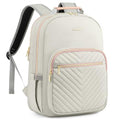 Laptop Backpack Purse for Women (Grey Pink / 15.6-Inch)