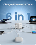 65W International Travel Adapter (65W-2A3C(1 Fast Charger Port) / White)
