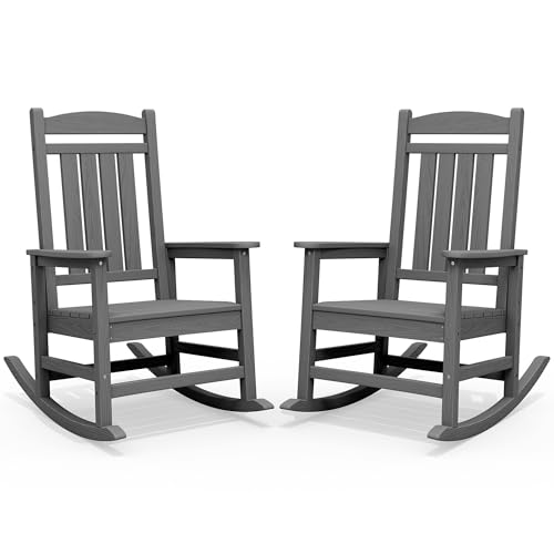 Outdoor Rocking Chair Set of 2 (Dark Gray / 2 Packs)