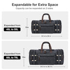 Large Canvas Duffle Bag for Travel (Dark Grey / 70L)