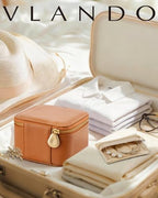 Travel Jewelry Case with Clear 6 Velvet Bags (6PCS-Brown)