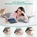 Ergonomic Memory Foam Cervical Pillow for Neck Pain Relief Support (Butterfly / Grey)