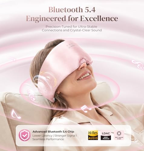 3D Silk Bluetooth Sleep Mask (Pink)