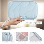 Tech Pouch Lightweight Electronics Organizer Travel Case (Wavy Pattern-Light Blue / L)