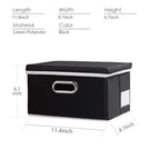 Storage Boxes with Lids [3 (Black / S(3-Pack))