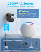 Pro” Universal Travel Adapter 3 USB (3C+2A 70W / Black)