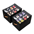 Shoe Organizer for Closet (2Pack Black)