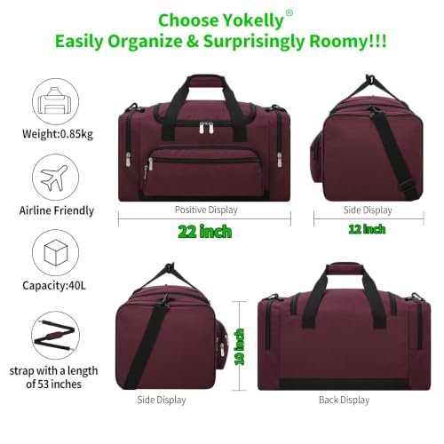 40L Gym Bag Sport Duffle Bag (Maroon / 20 inch)