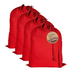 LFH Home Cotton Rich Large Premium Canvas Laundry Bag (18"x26" (Pack of 4) / Red)