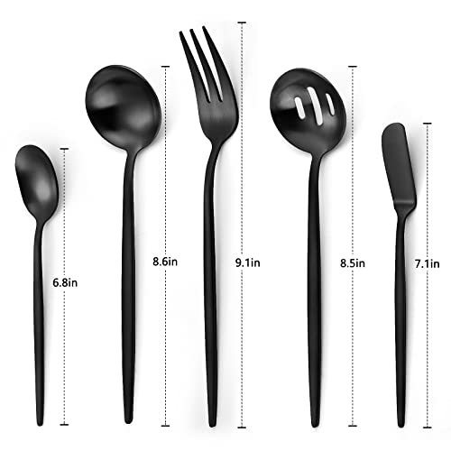 Matte Black Serving Silverware Set (Matte Black)