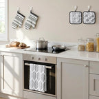 Grey Floral Kitchen Decor Set (Gray Rose)