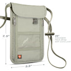 RFID Blocking Stash Neck Wallet (Taupe)