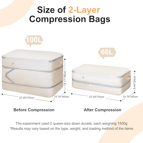 Comforter Storage Bag (2 Packs / Beige)