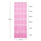 Hanging Shoe Organizer (Pink-1pack of 24 pocket)