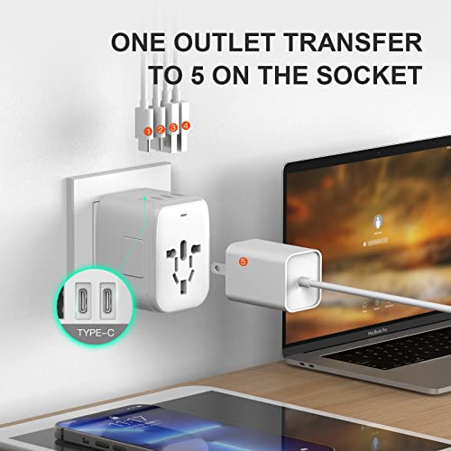 Universal International Power Travel Plug Adapter (White)