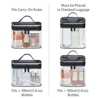 Clear Makeup Bag for Travel (Bright Black / Mixed Size Series (1 Medium + 1 Large))